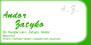 andor zatyko business card